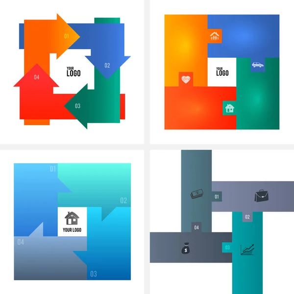 설정 템플릿 infographics 플라이어 브로셔 디자인 element09 — 스톡 벡터