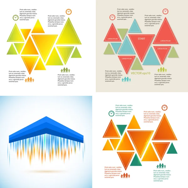 Set template infographie dépliant brochure design element13 — Image vectorielle