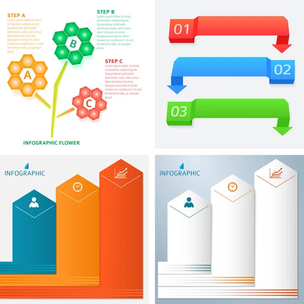 Nastavit šablony infografiky leták brožura design element20 — Stockový vektor