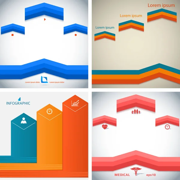 Set template infographie dépliant brochure design element34 — Image vectorielle