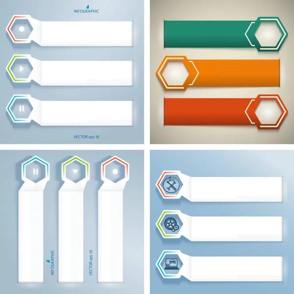 Ustaw szablon infografiki ulotki broszury projektowania element37 — Wektor stockowy