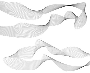 Desen elementi dalgalı çizgiler sarmal kurdele etkisi 3d18