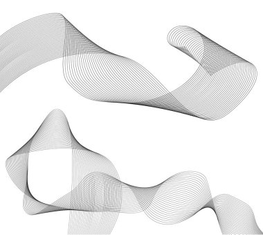 Desen elementi dalgalı çizgiler sarmal kurdele etkisi 3d20