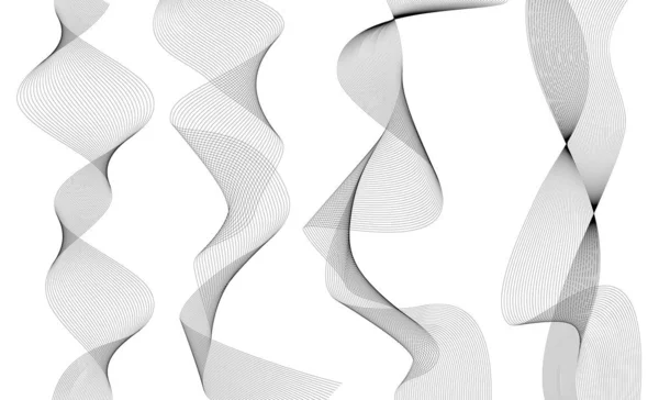 Elemento de diseño líneas onduladas forman espiral efecto cinta 3d01 — Archivo Imágenes Vectoriales