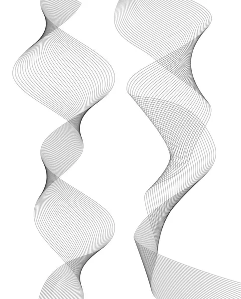 Element konstrukcyjny faliste linie tworzą spiralny efekt wstążki 3d06 — Wektor stockowy
