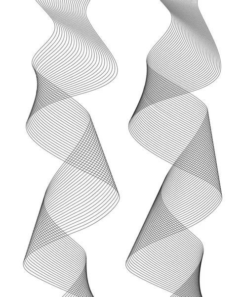 Design element vågiga linjer bildar spiral band effekt 3d07 — Stock vektor