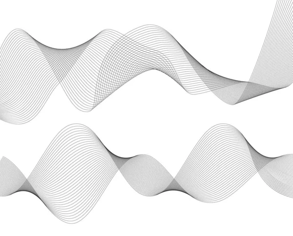 Design element vågiga linjer bildar spiral band effekt 3d16 — Stock vektor