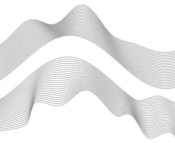 Elemento de diseño líneas onduladas forman espiral efecto cinta 3d19 — Vector de stock