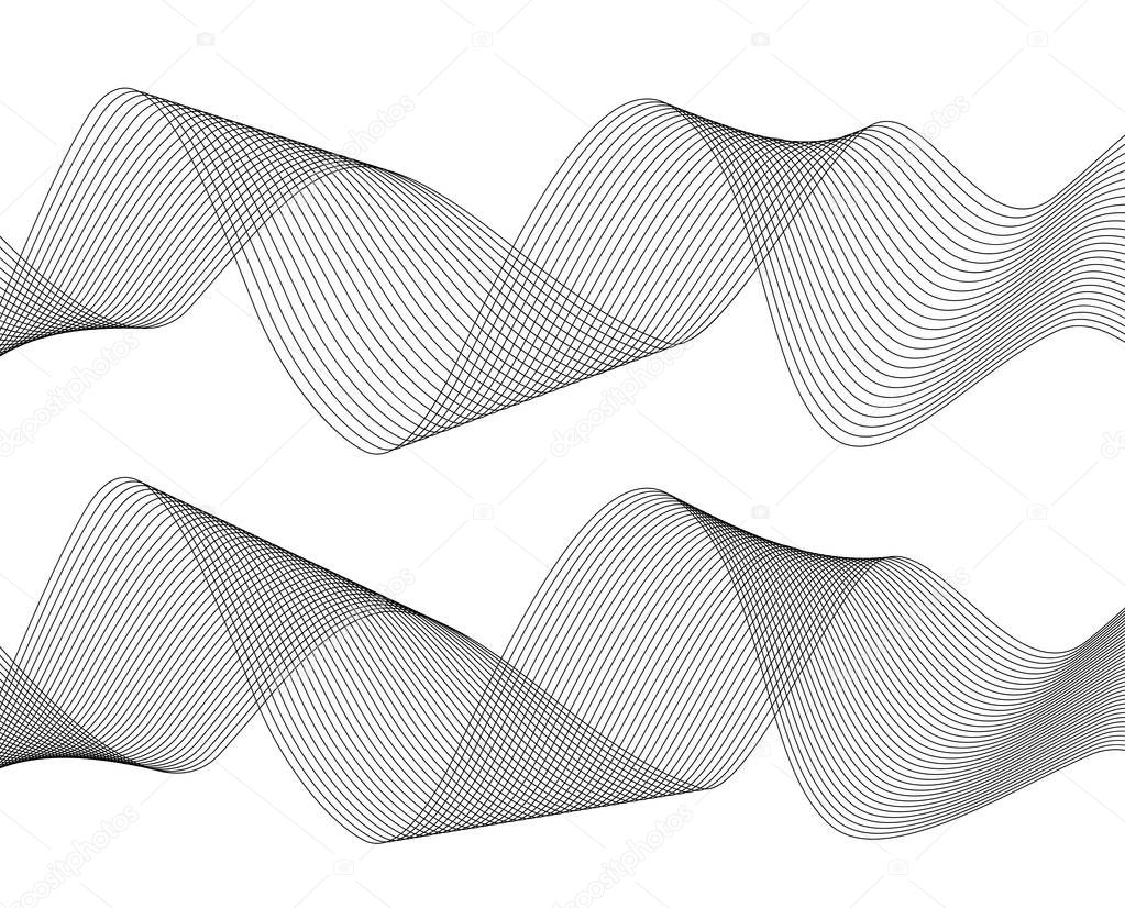 design element wavy lines form spiral ribbon effect 3d17