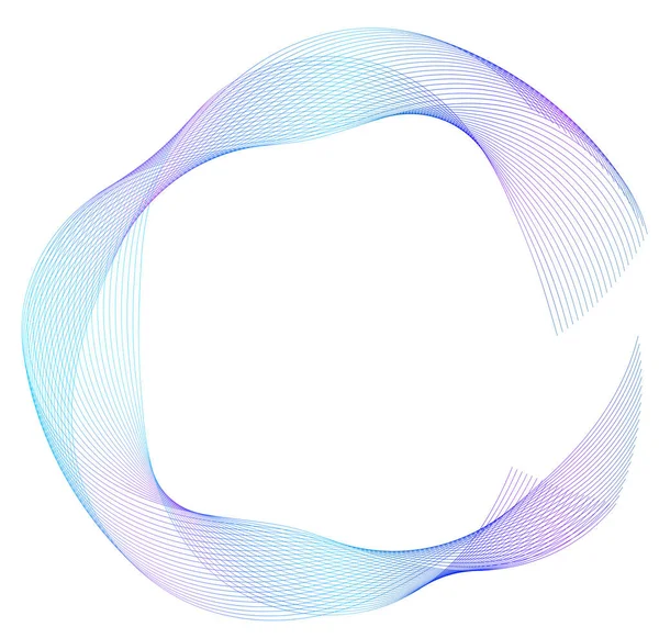 デザイン要素 多くの紫色の線の輪の波 概要白地に波状の縞模様を分離したもの ベクトルイラストEps ブレンドツールを使用して作成された線でカラフルな波 — ストックベクタ
