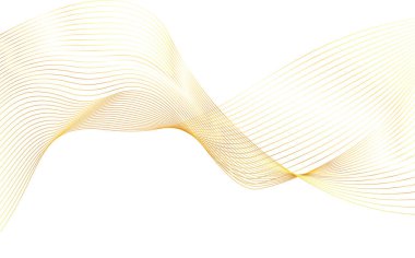 Tasarım elemanları. Parlak çizgilerin dalgası. Beyaz arka planda soyut parlak dalgalı çizgiler izole edildi. Yaratıcı çizgi sanatı. Düğün davetiyesi için vektör illüstrasyon EPS 10 sanat deco biçimi