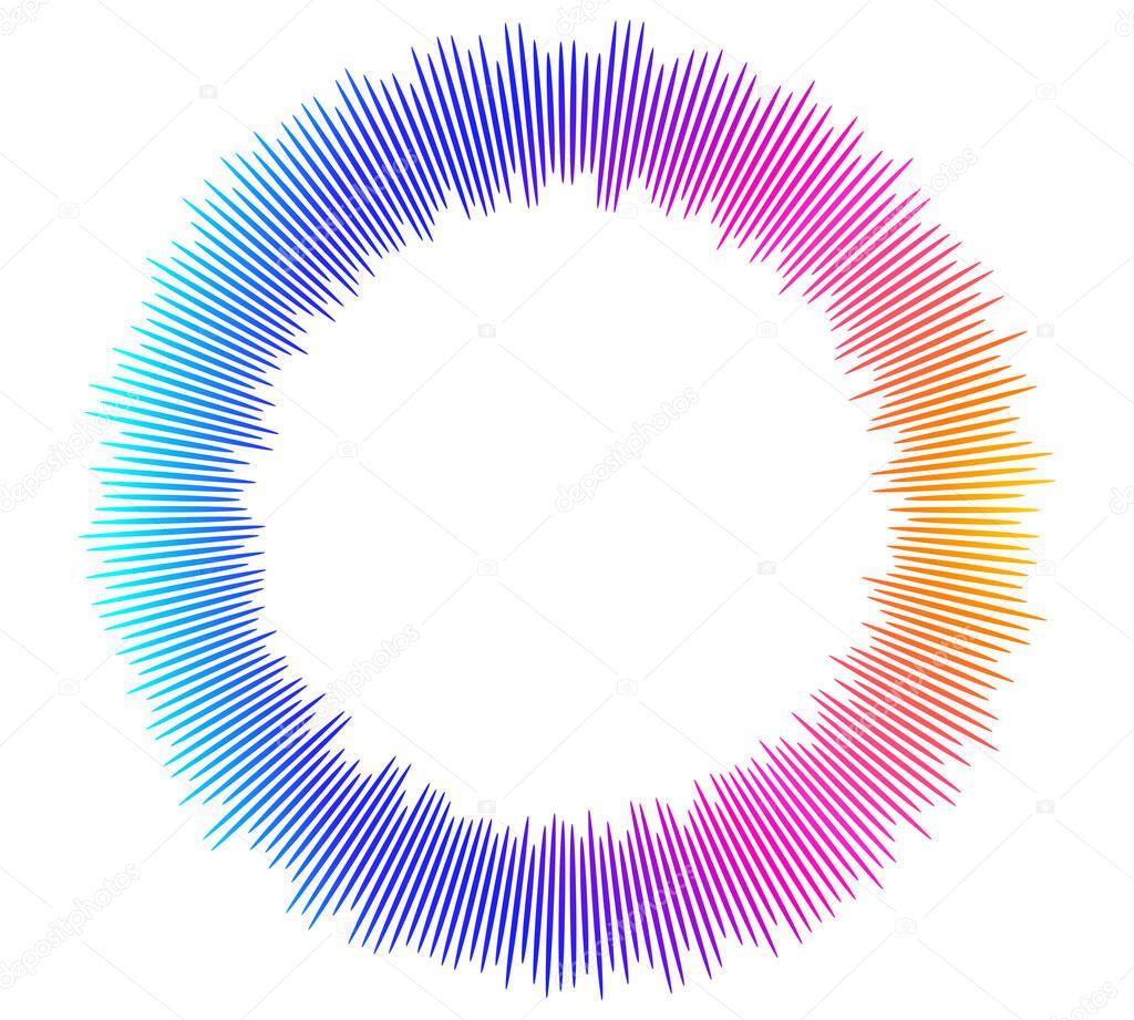 Color equalizer isolated on white background. Vector illustration. Pulse music player. Audio wave logo. Vector design element Poster of the sound wave template visualization signal Illustration eps 10