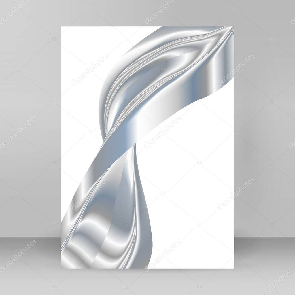 Elements design. Abstract wavy stripes for overlaying background of page under meshedge of title of brochure, booklet, poster. Creative art Metall fashionable hi-tech theme. Vector illustration eps 10