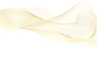 Tasarım elemanları. Parlak çizgilerin dalgası. Beyaz arka planda soyut parlak dalgalı çizgiler izole edildi. Yaratıcı çizgi sanatı. Düğün davetiyesi için vektör illüstrasyon EPS 10 sanat deco biçimi