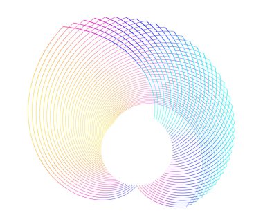 Dalga işareti. Dalgalı 3D simgesi. Yarım çizgiler halinde görüntü. Vektör illüstrasyonu web tasarımı, broşür ve sunumu için 10 logo kaydetti. Beyaz arkaplanda izole edilmiş siyah beyaz gökkuşağı tonu deseni.