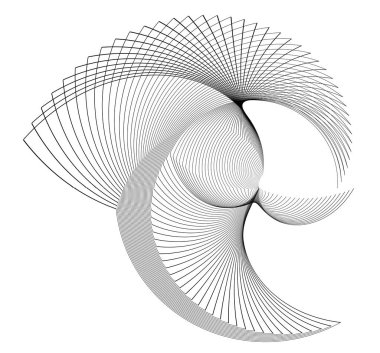 Dalga işareti. Dalgalı 3D simgesi. Yarım çizgiler halinde görüntü. Vektör illüstrasyonu web tasarımı, broşür ve sunumu için 10 logo kaydetti. Beyaz arkaplanda izole edilmiş siyah beyaz gökkuşağı tonu deseni.