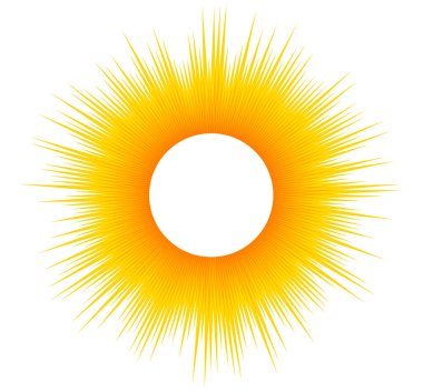 Yaz sarısı turuncu arka plan ve güneş ışığı patlaması. Mesajın için sıcak bir yer. Tasarım sunumu / broşür düzeni sayfası / kapak kitabı veya dergisi için Vektör illüstrasyonu EPS 10