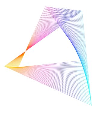 Tasarım elemanı kıvrımlı keskin köşeler birçok çizgi sallıyor. Beyaz arka planda soyut dikey kırık çizgiler izole edildi. Yaratıcı çizgi sanatı. Vektör illüstrasyon EPS 10. Harman Aracı kullanılarak oluşturulan renk çizgisi