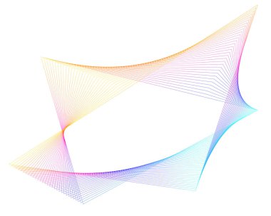 Tasarım elemanı kıvrımlı keskin köşeler birçok çizgi sallıyor. Beyaz arka planda soyut dikey kırık çizgiler izole edildi. Yaratıcı çizgi sanatı. Vektör illüstrasyon EPS 10. Harman Aracı kullanılarak oluşturulan renk çizgisi