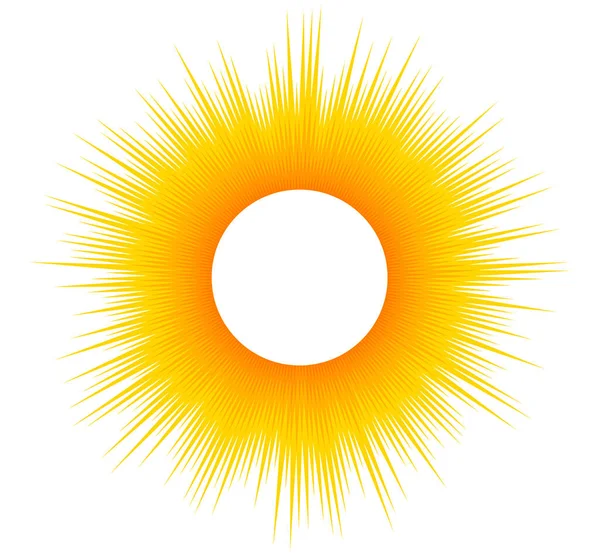 Fondo Amarillo Anaranjado Verano Con Rayos Luz Solar Estallar Caliente — Vector de stock