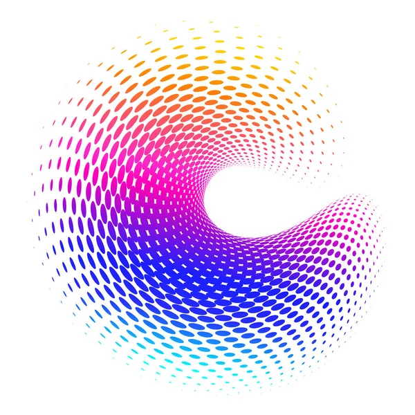 デザイン要素 3Dシェル旋回サークルエレガントなフォーム 概要白い背景に円形のロゴ要素の色を分離 創造的な芸術 ベクターイラスト Eps 10デジタルプロモーション新製品 — ストックベクタ