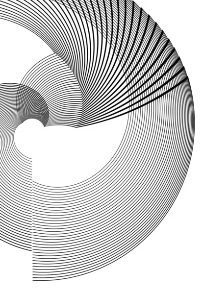 Abstrato Espiral Preto Branco Elemento Design Fundo Branco Linhas Torção —  Vetores de Stock