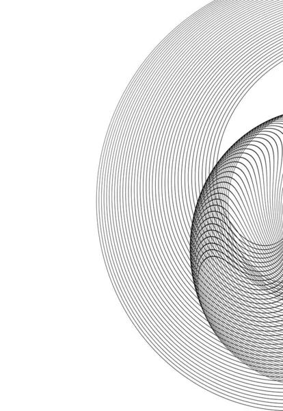 Abstrakt Spiral Svart Vit Design Element Vit Bakgrund Twist Linjer — Stock vektor