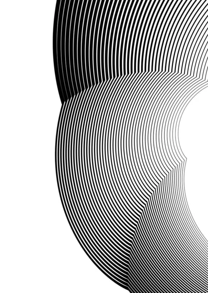 Abstraktes Spiralförmiges Schwarz Weißes Gestaltungselement Auf Weißem Hintergrund Mit Verdrehten — Stockvektor