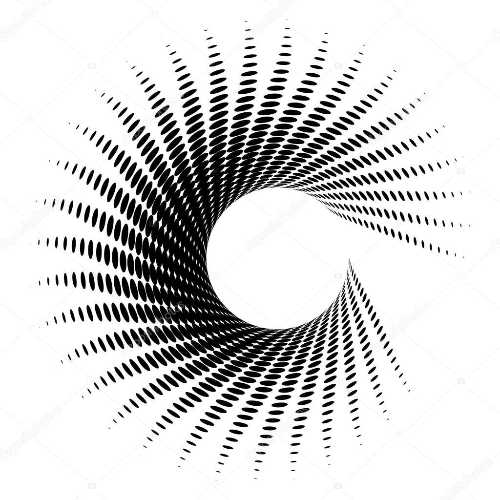 Design elements. 3d shell swirl circle elegant form. Abstract Circular logo element black on white background isolated. Creative art. Vector illustration EPS 10 digital for promotion new product