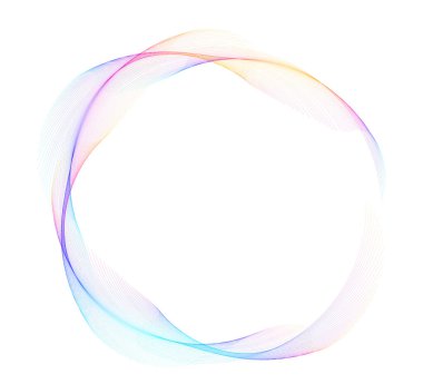 Tasarım elemanları. Bir sürü mor çizgi çemberi dalgası. Beyaz arka planda soyut dalgalı çizgiler izole edildi. Vektör illüstrasyon EPS 10. Harmanlama Aracı kullanılarak oluşturulan çizgilerle renkli dalgalar