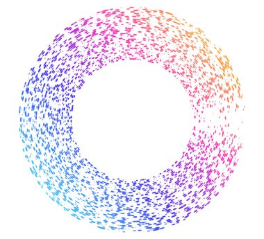 Tasarım ögeleri sembolü. Beyaz arkaplanda düzenlenebilir renk yarım ton çerçeve nokta çember deseni. Vektör illüstrasyonu, gökkuşağı rastgele noktalarıyla 10 kare ileri gider. Yarım ton daire noktaları kullanarak kenarlık simgesini yuvarla