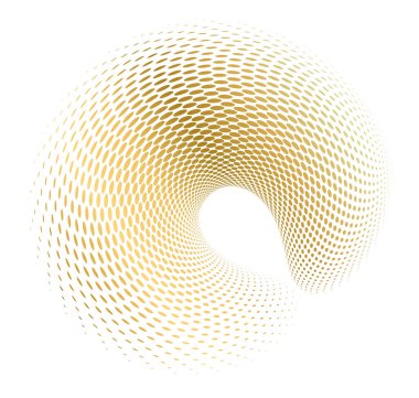 Tasarım elemanları. 3d kabuk girdap dairesi zarif formu. Beyaz arka planda soyut dairesel logo elemanı izole edildi. Yaratıcı sanat. Düğün ürünü tanıtımı için vektör illüstrasyon EPS 10