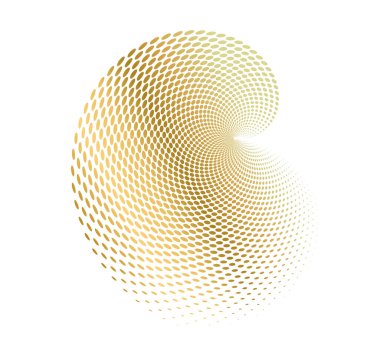 Tasarım elemanları. 3d kabuk girdap dairesi zarif formu. Beyaz arka planda soyut dairesel logo elemanı izole edildi. Yaratıcı sanat. Düğün ürünü tanıtımı için vektör illüstrasyon EPS 10