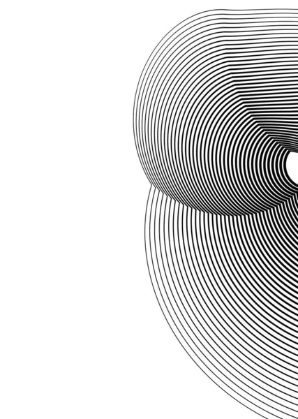 Abstrato Espiral Preto Branco Elemento Design Fundo Branco Linhas Torção — Vetor de Stock