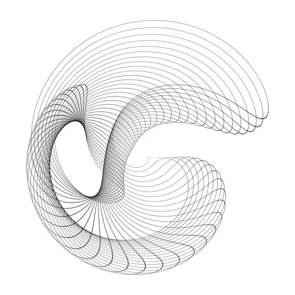 Elemento Logotipo Circular Malla Wireframe Ilustración Vectorial Efecto Líneas Carteles — Vector de stock