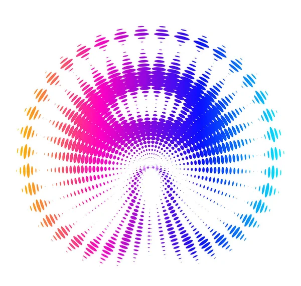 円形のワイヤーフレームメッシュ多角形のピーフクロウのロゴ要素 ベクトルイラスト Eps10の背景ポスター円2乗孔雀効果 プロモーション ビジネス マーケティングのためのデザインパターン新製品 — ストックベクタ
