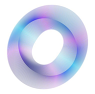 Tasarım elemanları. Halka daire zarif çerçeve kenarı. Beyaz arkaplandaki soyut dairesel logo elemanı 0 harfi izole edildi. Yaratıcı sanat. Yeni ürün tanıtımı için vektör illüstrasyon EPS 10 dijital