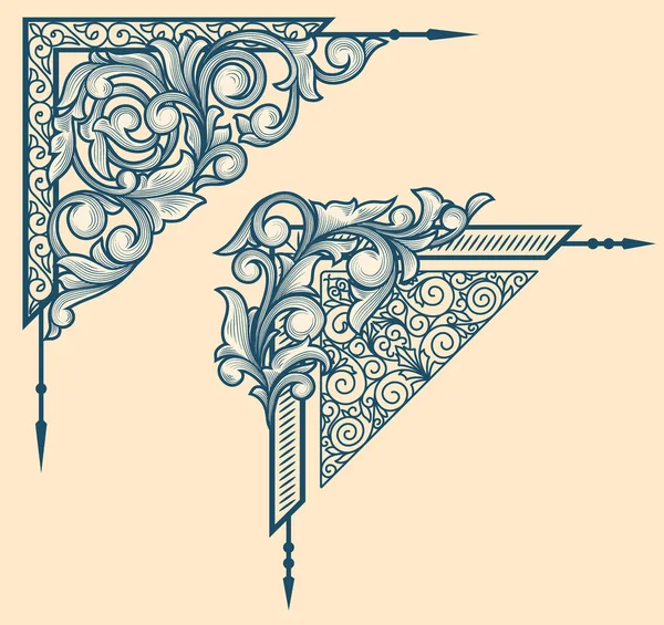 Vintage çiçek tasarım köşe