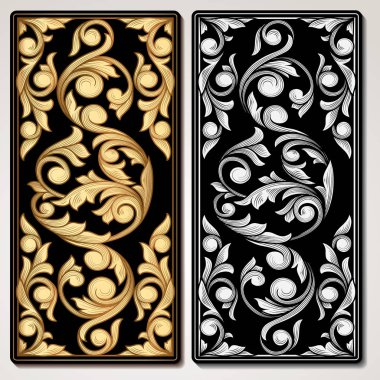 çiçek elemanları ile iki desen