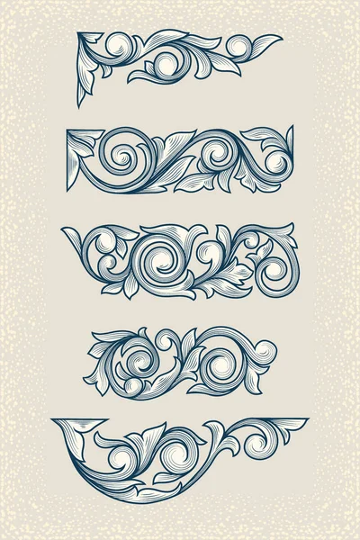 Éléments de design floral vintage — Image vectorielle