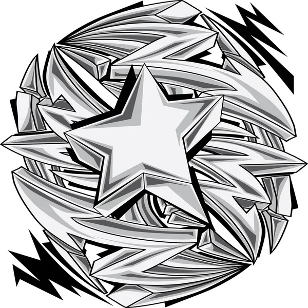 Emblema de estrela com traços — Vetor de Stock