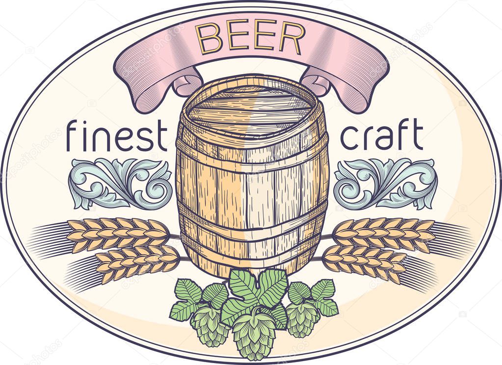 Barrel of beer emblem