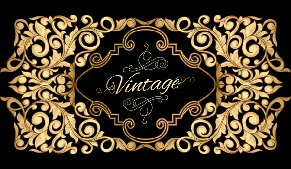 Gouden decoratieve vintage design — Stockvector