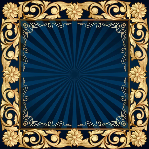 çerçeve ile altın çiçek öğeleri