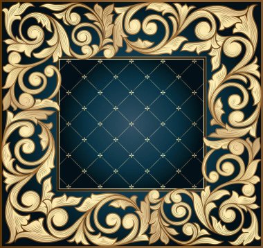 çerçeve ile altın çiçek öğeleri