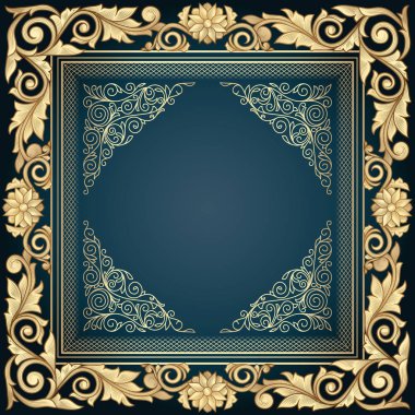 çiçek elemanları ile kare çerçeve