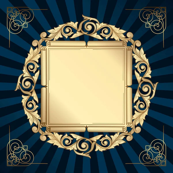 Vierkante frame met florale elementen — Stockvector
