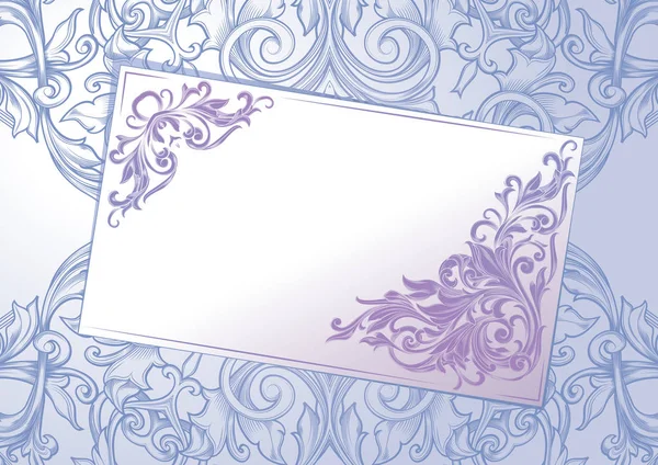 Tarjeta púrpura con elementos florales — Archivo Imágenes Vectoriales
