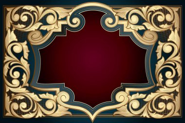 Yakut renkli dekoratif çerçeve