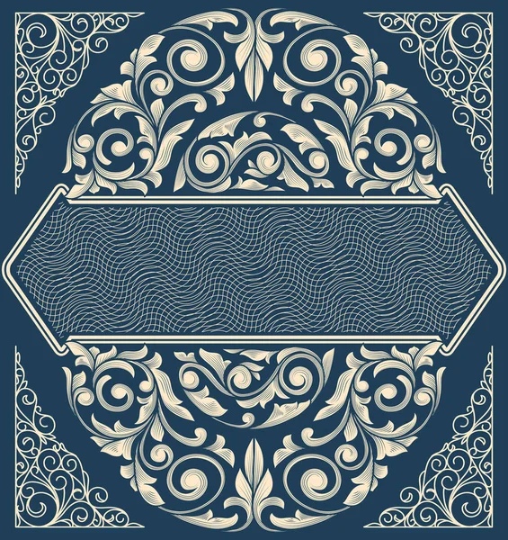 Carte décorative bleue — Image vectorielle